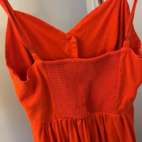 Urban Outfittwrs Orange button midi sun dress - Picture 4 of 5